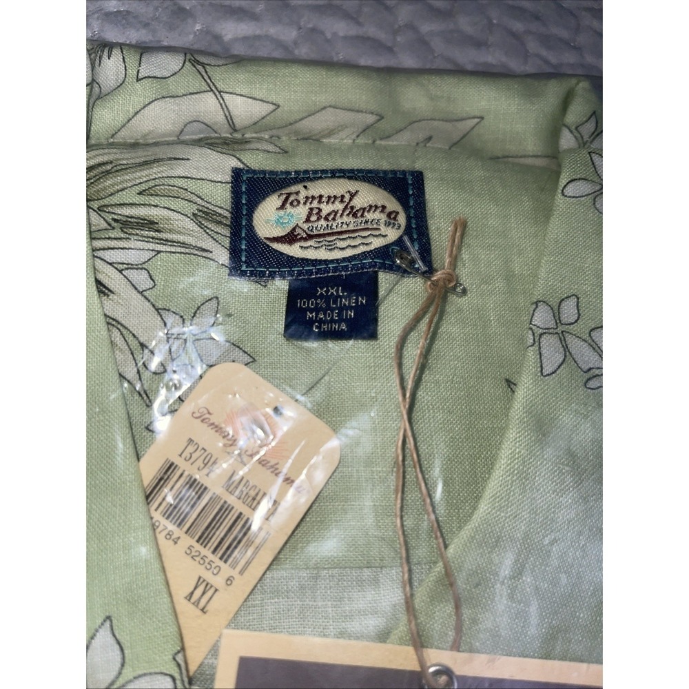 NWT  TOMMY BAHAMA MENS Margarita Green & White Polo Shirt‎ XXL - Picture 5 of 6